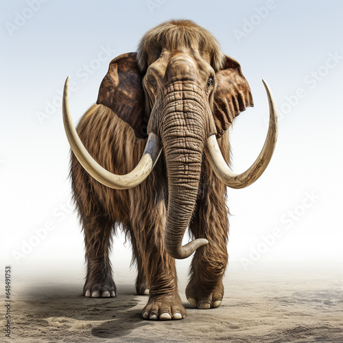 Majestic Mammoth stands proudly in the wilderness  its powerful tusks