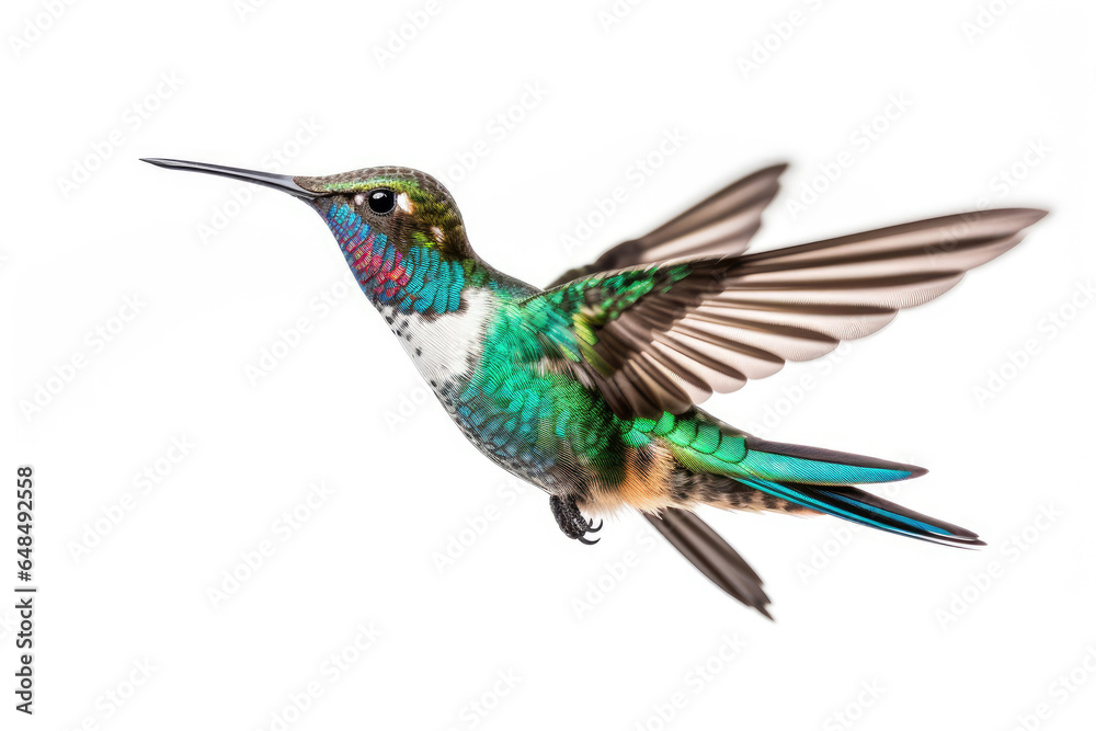 Fototapeta premium Broad Billed Hummingbird on a white background
