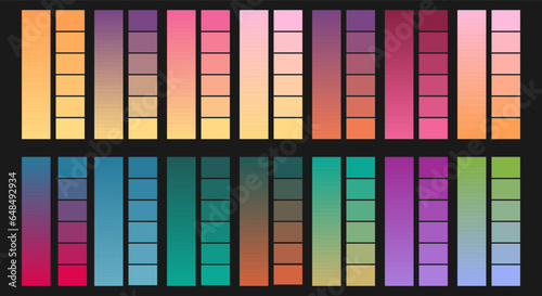 A set of gradient backgrounds and composite elements. Collection of flowers for creativity, design, artists, designers and illustrators