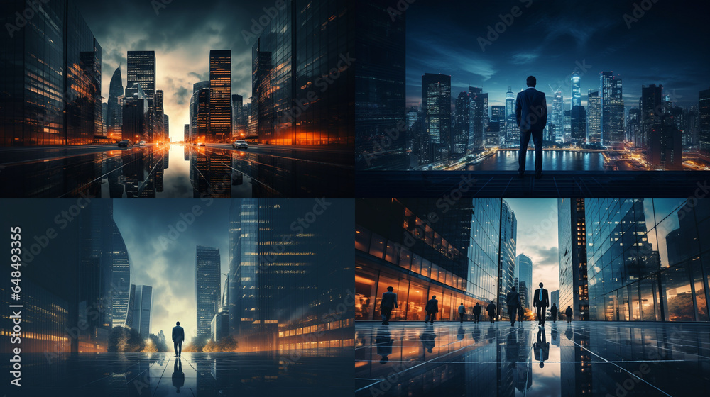 Fototapeta premium city skyline at night