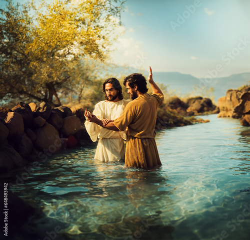 Obraz na płótnie john baptizing jesus