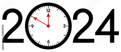 10 second countdown to 2024. new year clock pictogram