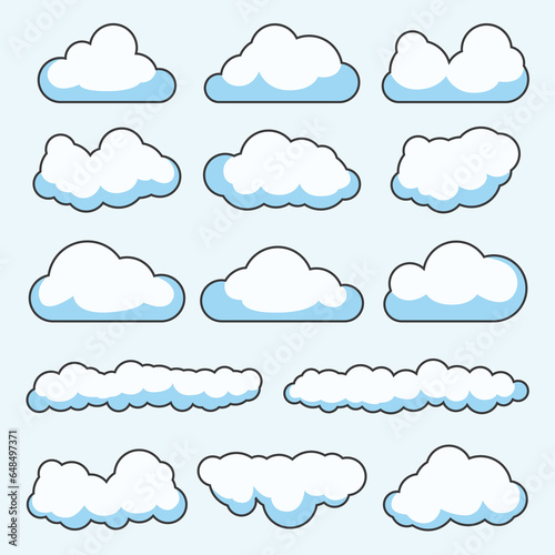 Clouds vector collection cartoon style