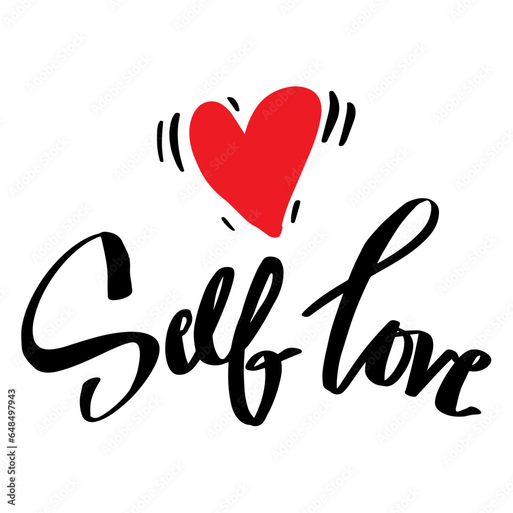 Self love lettering, Poster slogan concept. Self love lettering, Poster slogan concept.