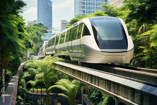 Monorail in modern city