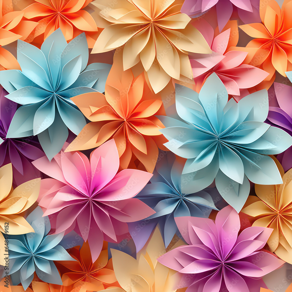 Origami abstract floral background Origami abstract floral background