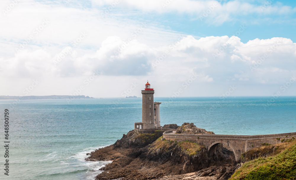 panoramic view of the famous le petit minou lighthouse located in a scenic area of brittany