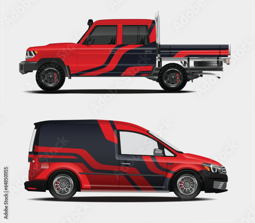car livery design vector. Graphic abstract stripe racing background designs for wrap