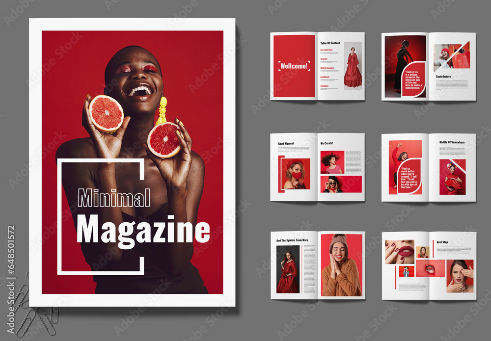 Minimal Magazine Design Template Stock Template | Adobe Stock