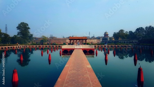 Shalimar Gardens, Lahore, Pakistan - December, 30, 2018: Mughal Gardens built by Shah Jahan, Garden Represents a Persian Paradise, a utopia on earth, built in 1642.