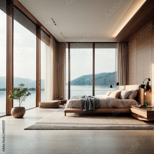 Modern bright interior, home, decor, light, plant, window, apartment.