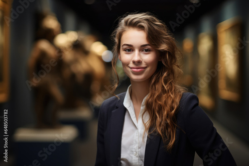 Beautiful Young European Woman Curator.   oncept Young Female Curators In Europe  Inspiring Beauty Career For Young Women  Celebrating European Art Culture  Art As A Source Of Empowerment