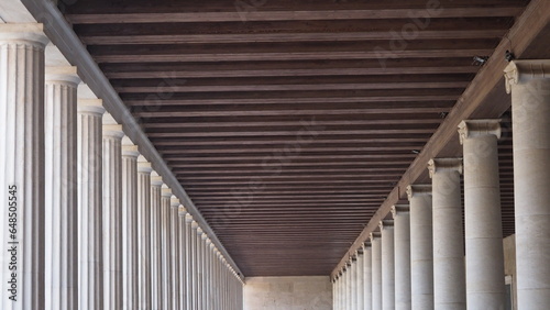  Photo of iconic the Stoa of Attalos   a covered passage in the Agora  Athens. Built by the King and named after Attalos II  it is now a museum.