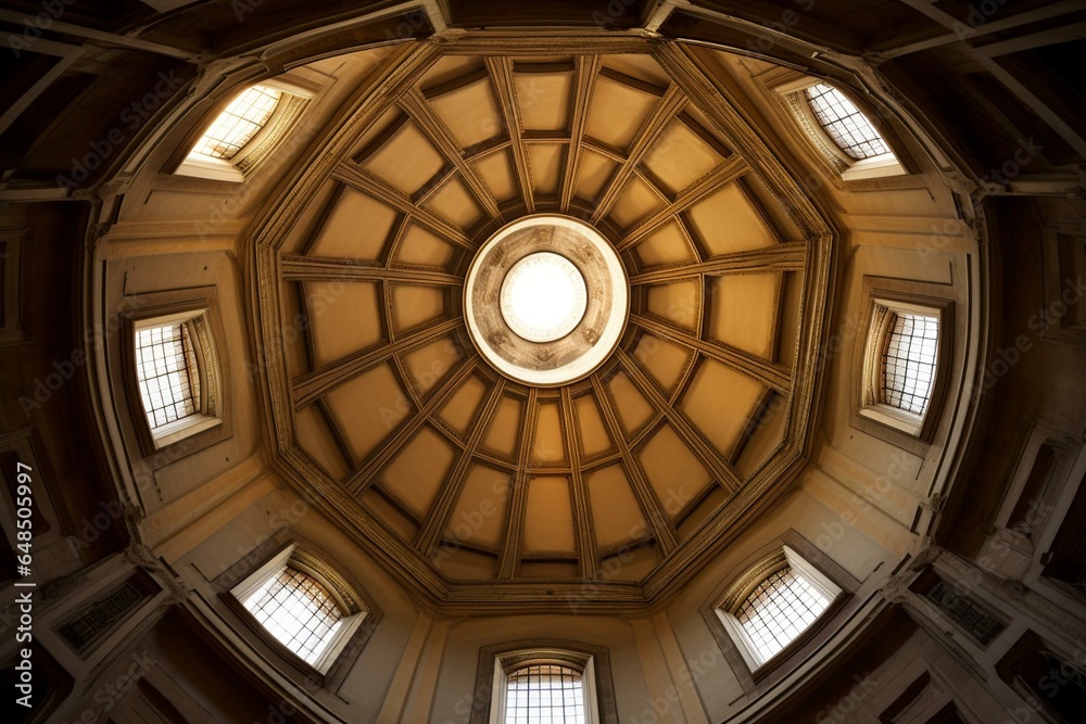 Octagonal dome of Santo Spirito in Sassia monumental complex near Vatican City in Rome, Italy. Generative AI