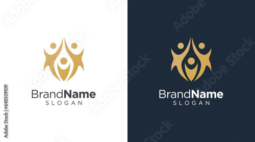 abstract people and child care logo