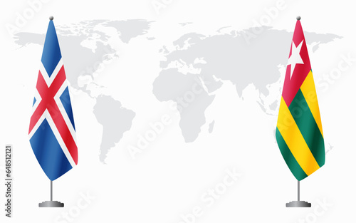 Iceland and Togo flags for official meeting