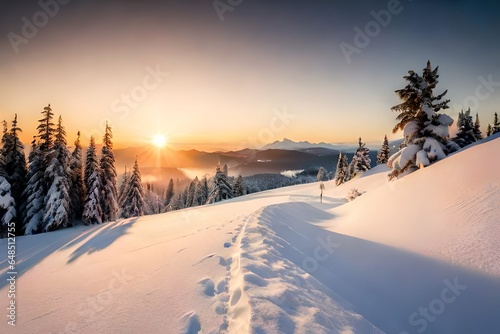 sunset in the snow © Shakeel,s Graphics
