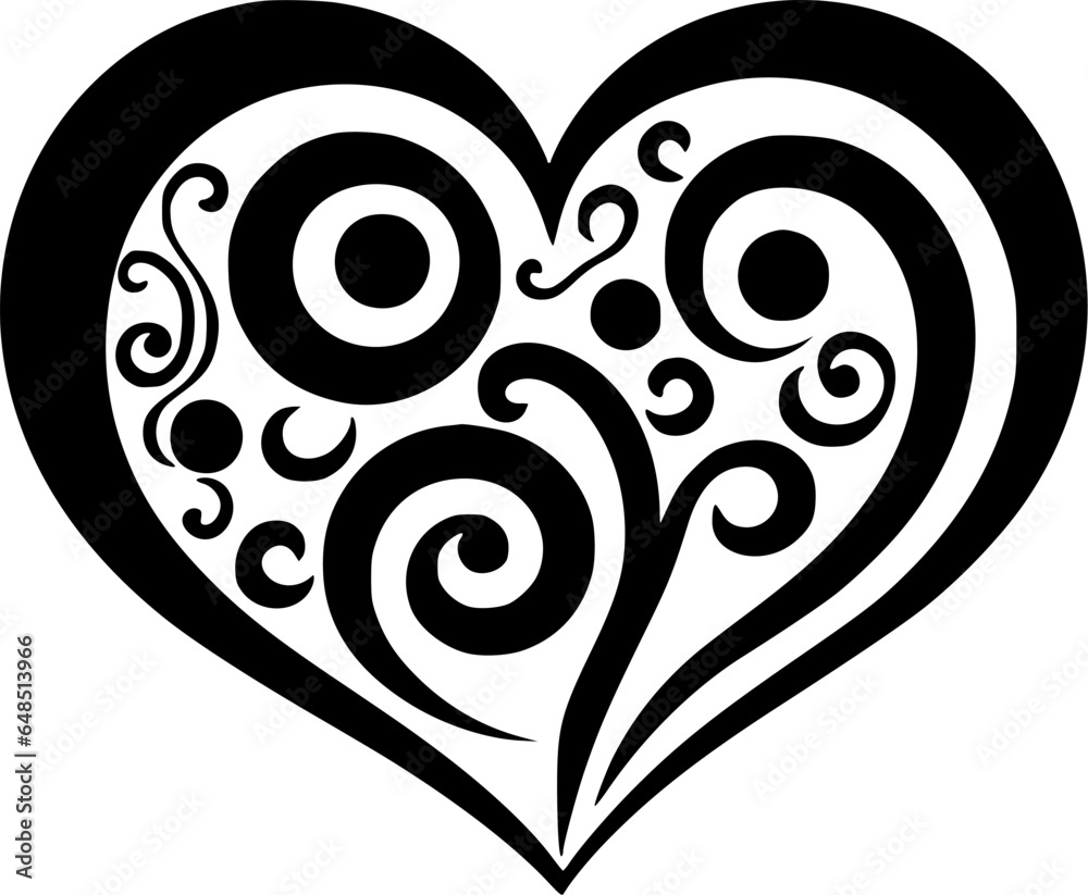 Heart - Black and White Isolated Icon - Vector illustration Heart - Black and White Isolated Icon - Vector illustration