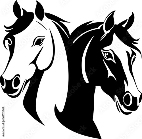 Horses - Minimalist and Flat Logo - Vector illustration