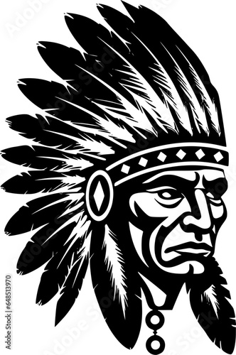Indian Chief - High Quality Vector Logo - Vector illustration ideal for T-shirt graphic