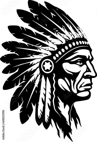 Indian Chief | Minimalist and Simple Silhouette - Vector illustration