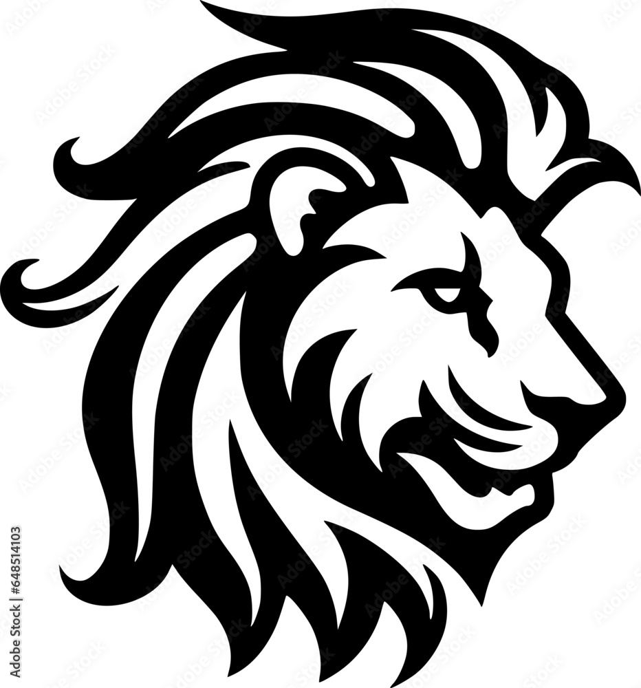 Lion | Black and White Vector illustration
