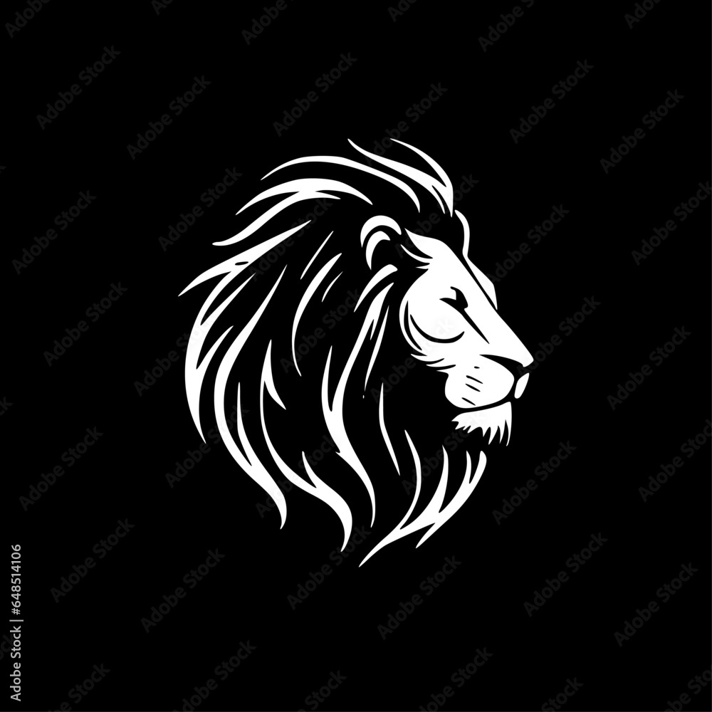 Fototapeta premium Lion | Black and White Vector illustration