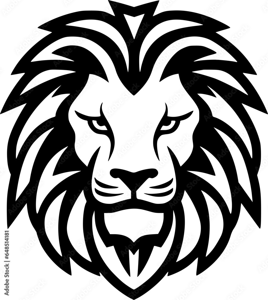 Lion - Black and White Isolated Icon - Vector illustration