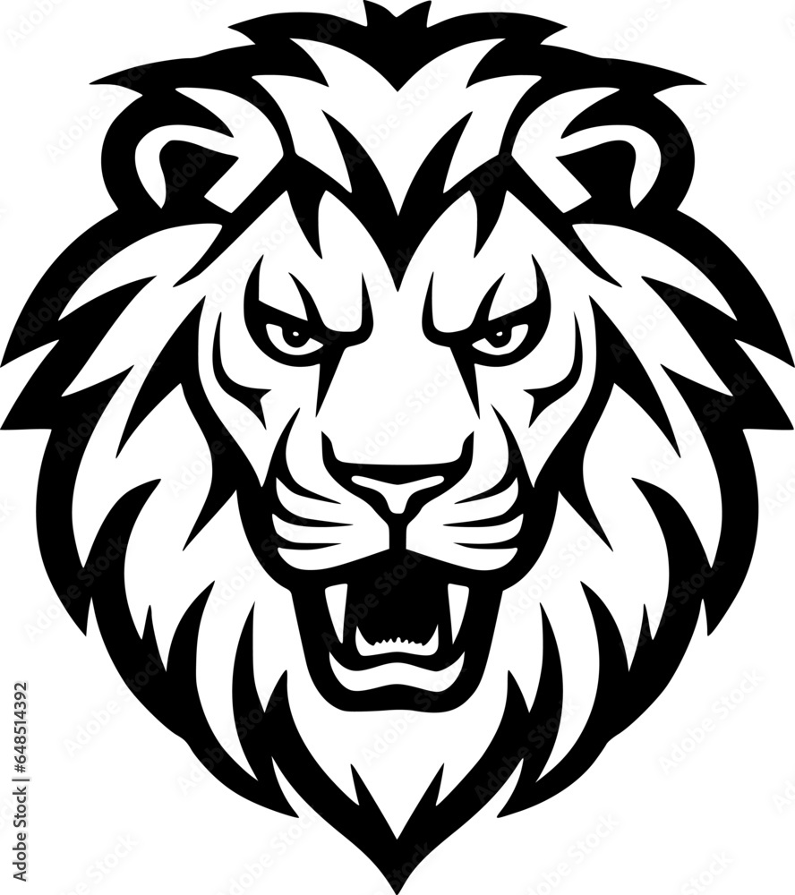 Fototapeta premium Lion | Black and White Vector illustration