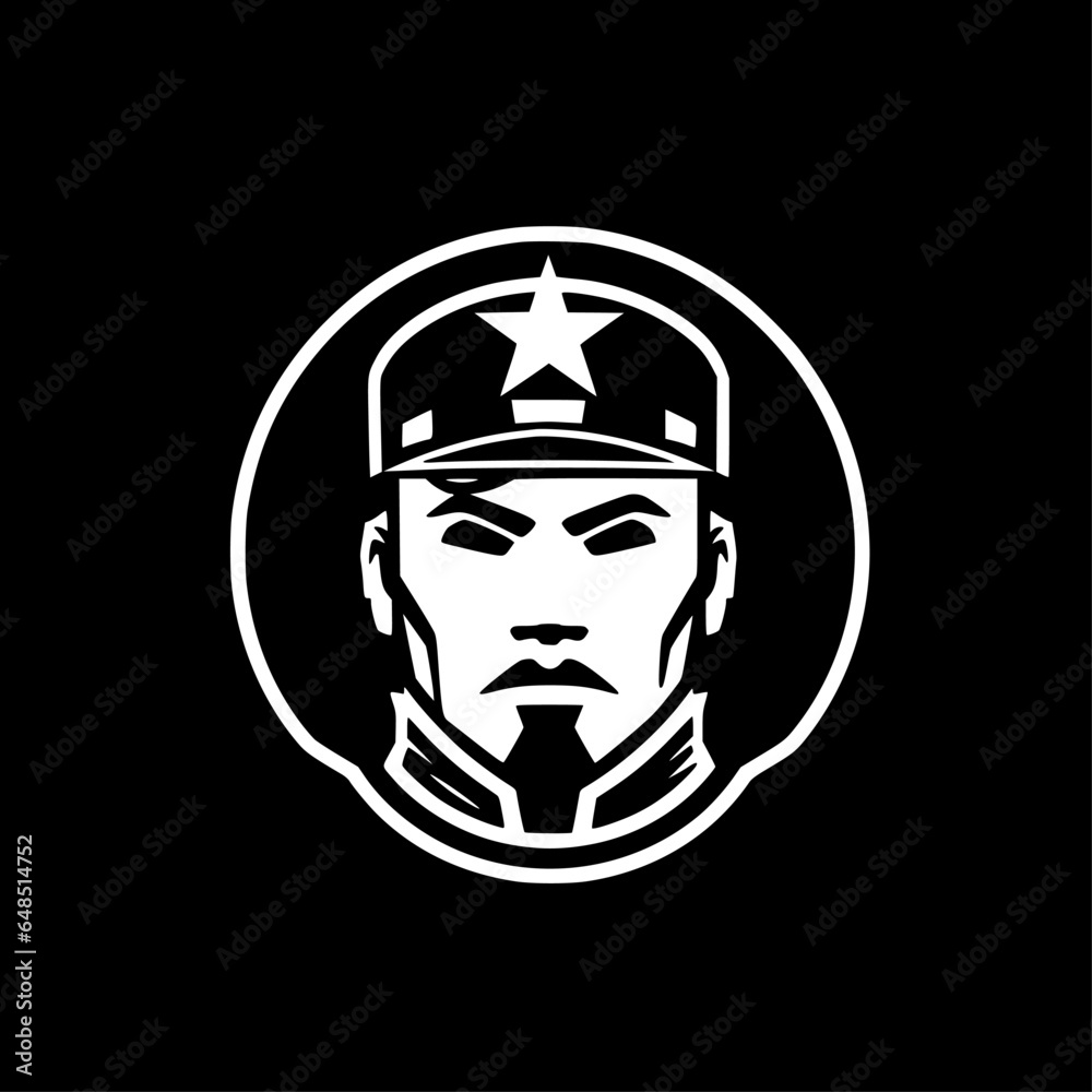 Military - Black and White Isolated Icon - Vector illustration