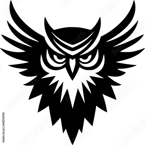 Owl - Black and White Isolated Icon - Vector illustration