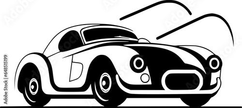 Racing | Black and White Vector illustration