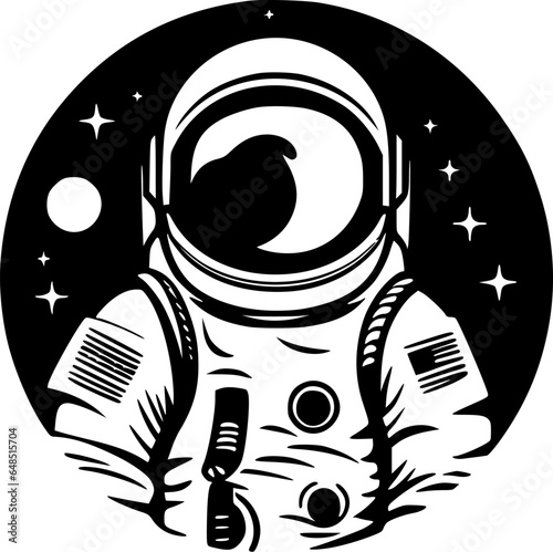 Astronaut | Black and White Vector illustration