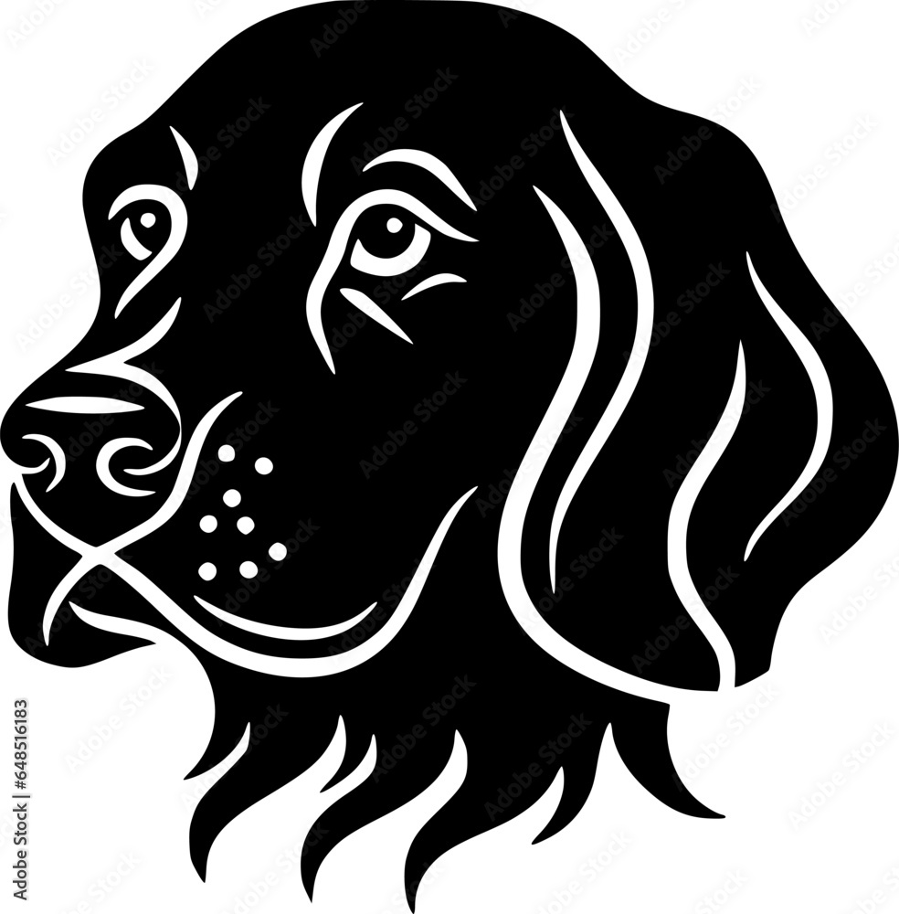 Dog | Black and White Vector illustration Dog | Black and White Vector illustration