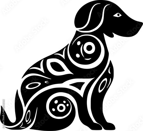 Dog | Black and White Vector illustration