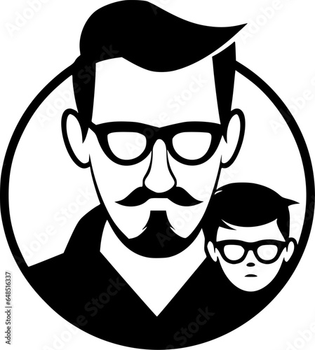 Father | Black and White Vector illustration