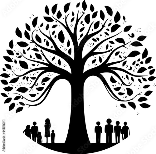 Family Tree - Minimalist and Flat Logo - Vector illustration