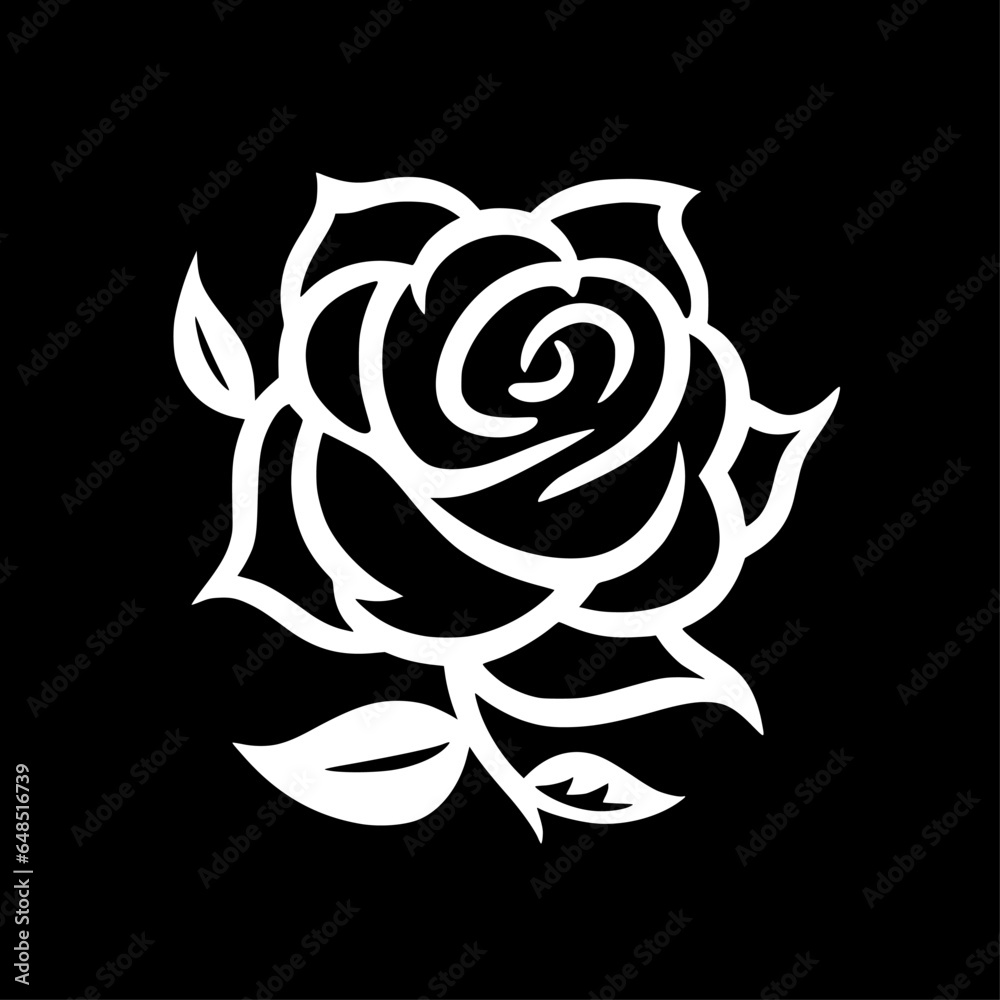 Flower - Black and White Isolated Icon - Vector illustration Flower - Black and White Isolated Icon - Vector illustration