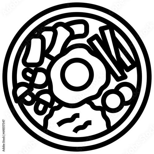 BIBIMBAP filled outline icon,linear,outline,graphic,illustration