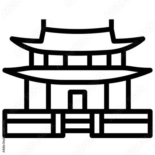 GYEONGBOKGUNG PALACE filled outline icon,linear,outline,graphic,illustration