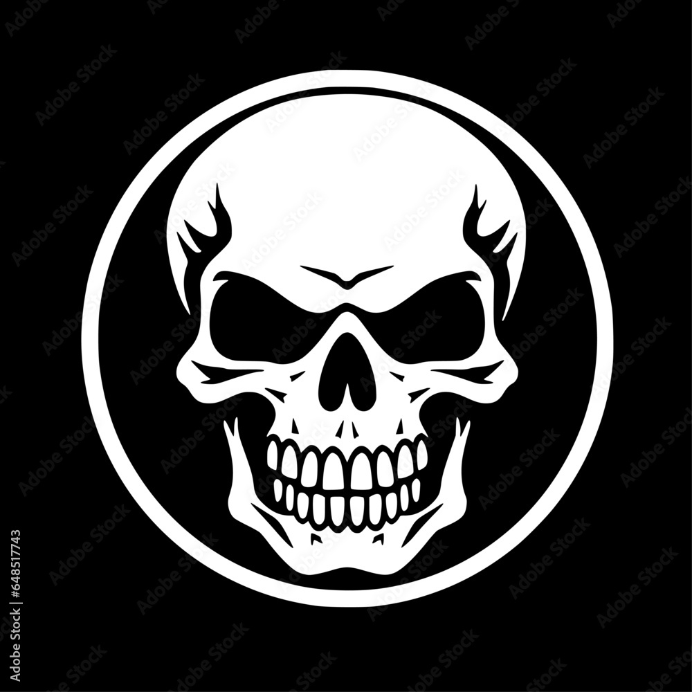 Fototapeta premium Skull | Minimalist and Simple Silhouette - Vector illustration