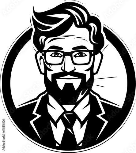 Teacher - Black and White Isolated Icon - Vector illustration