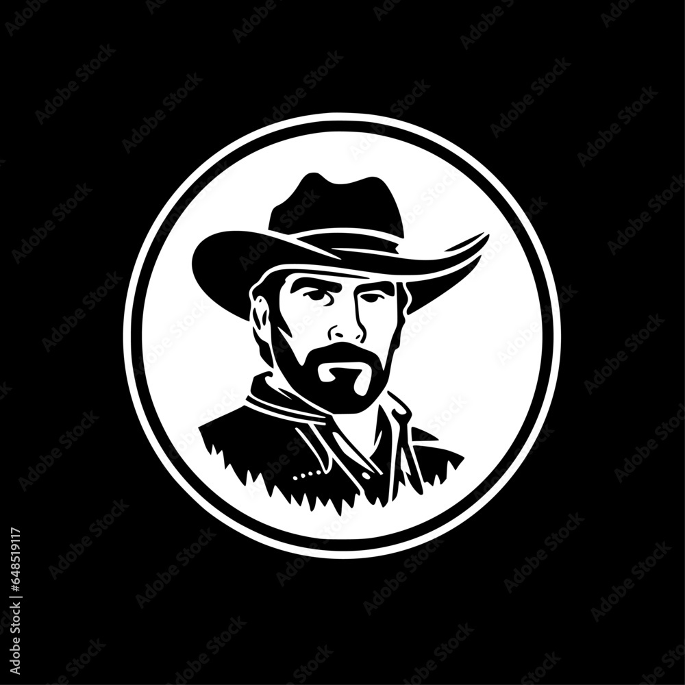 Western - Black and White Isolated Icon - Vector illustration