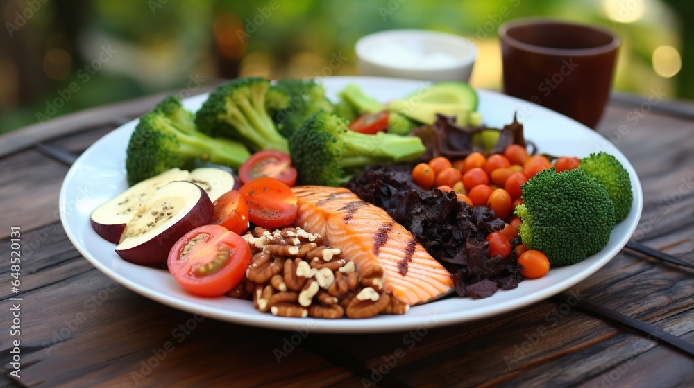 Healthy meal - rich in Omega 3 fatty acids, Generative AI Healthy meal - rich in Omega 3 fatty acids, Generative AI