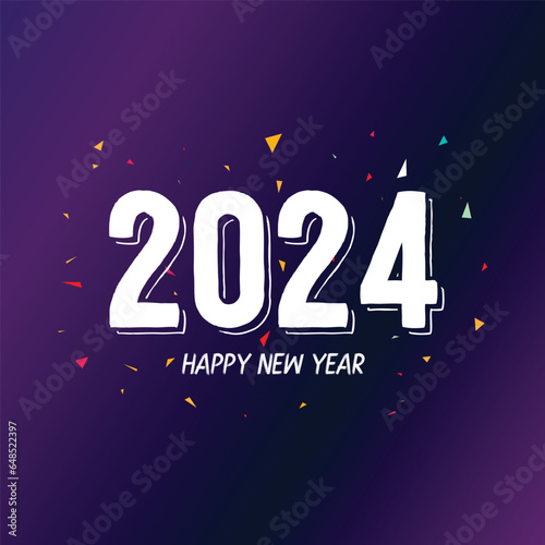The year 2024 new years greeting vector illustration