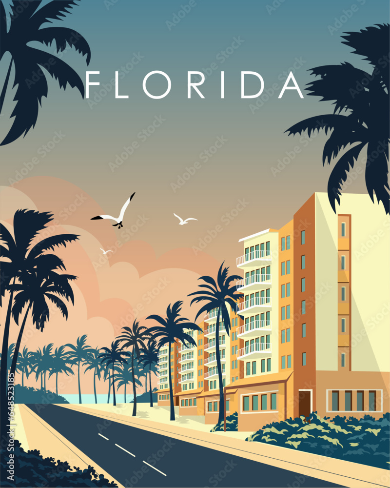 Fototapeta premium Florida travel poster