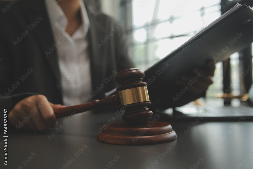 Customer service good cooperation, Consultation between a Businessman and Male lawyer or judge consult having team meeting with client, Law and Legal services concept. Customer service good cooperation, Consultation between a Businessman and Male lawyer or judge consult having team meeting with client, Law and Legal services concept.