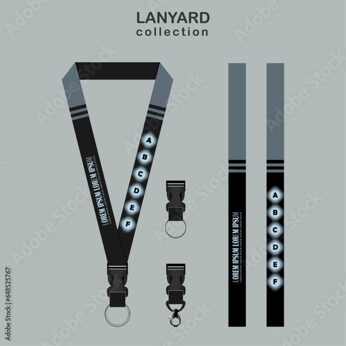 Gray Lanyard Template Set for All Company