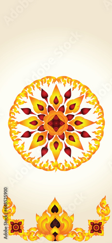 Vector illustration. Wallpaper iphone Thai art pattern or Line Thai background texture.
