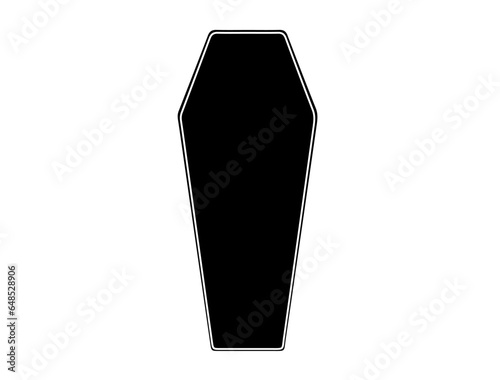 Coffin silhouette vector art white background